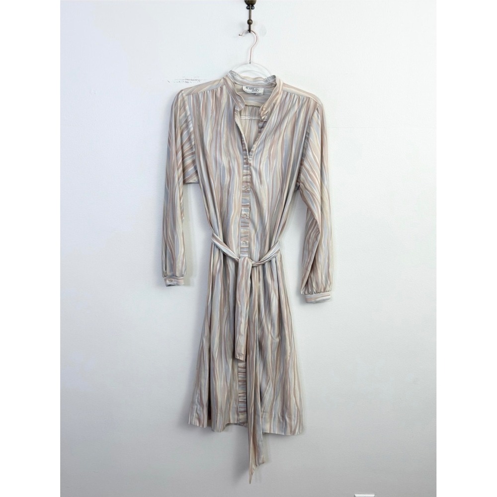 Vintage Brownstone Studio Pastel Stripe‎ Shirt Dress Size 10